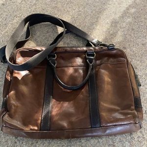 Vintage Fossil Leather Crossbody Briefcase